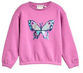 Tom Tailor Mädchen 1047437 Kinder Cropped Sweatshirt mit Wendepailletten (1er Pack)