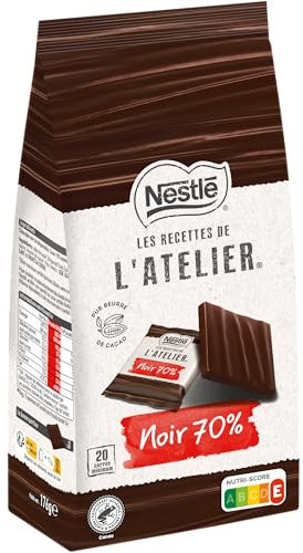 Nestlé Les Recettes de L'Atelier - Carrés dégustation Noir 70% - 176g