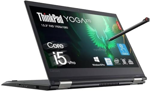 Lenovo ThinkPad Yoga 370 2-in-1 Laptop, 13.3 Full HD Notebook, Intel Core i5-7300U, 16GB DDR4 RAM, 256GB SSD, Stylus Pen, US Keyboard, QWERTY, Windows 10 Pro (Renewed)