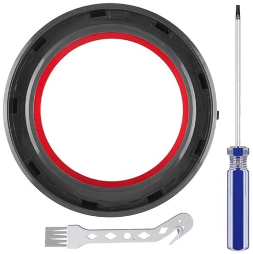 GATSUZG Dust Bin Top Fixed Sealing Ring Replacement for Dyson V11/V15, Compatible Vacuum Cleaner Dust Bucket Seal Repair Parts & Accessories, with Trigger Lock, Brush
