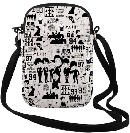K-Pop-Umhängetasche mit Charakteren, Geschenk für Musikliebhaber, K-Pop, Boygroup Crossbody-Tasche für koreanische Gruppenmitglieder, Merchandise