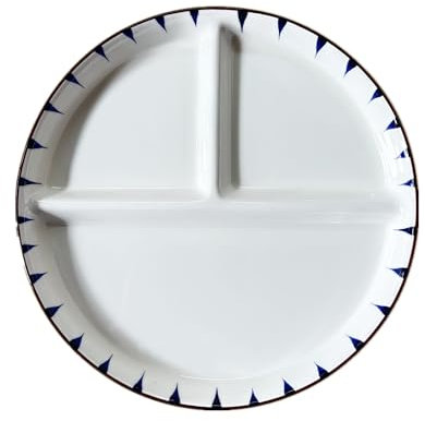 DouYuan Céramique Assiette Controle de Portion 8 Pouces, Assiette Dietetique 3 Compartiment Adulte, Assiettes Divisées pour La Perte Poids