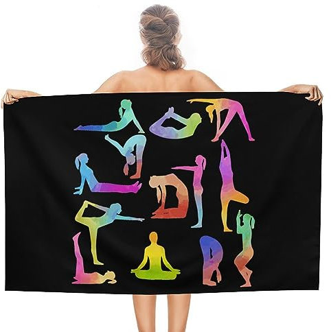 Qjjinxior Asciugamano da spiaggia, asciugamano da ginnastica, asciugamano assorbente per nuoto, sport, viaggi
