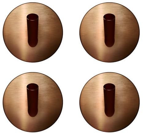 EAVY - Lot de 4 crochets adhésifs en acier inoxydable - Porte-serviettes - Crochet mural - Crochet adhésif - Cuivre brossé