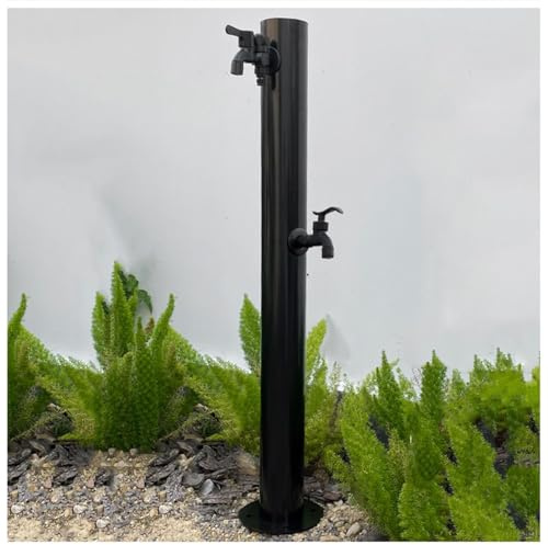 Outdoor Garten Wasserhahn Ständer Selbsttragende Wassersäule mit 2 Wasserhähnen Bewässerung Wasserbrunnen Verteilungssäule Perfekt für Hinterhof und Garten