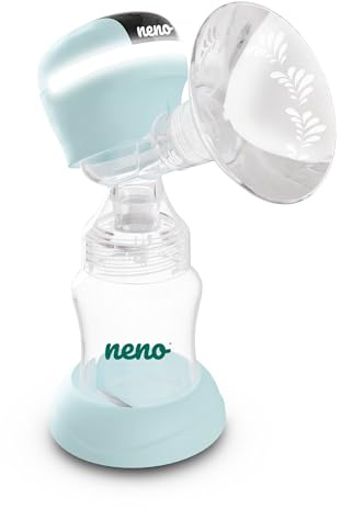NENO Angelo Milchpumpe Elektrisch Milch Pumpe Kabellos Muttermilch Abpumpen | mit Elektrischer Brustpumpe - Dreiphasen – mit 2 Milchbeuteln & Sauger – 9 Modi & 9 Stufen – BPA-frei