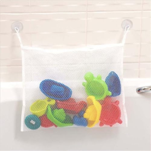 2 Stück Badewannenspielzeug Aufbewahrung Badespielzeug Netz 35x45cm mit 2 Hooked Saugnäpfe, großes Bad Spielzeug Netz für Badewanne Spielzeugnetz & Badezimmer Lagerung