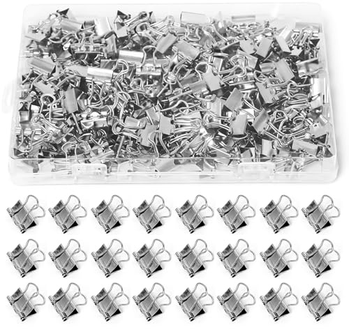 Sxutop 200 Pieces 15 mm Pinzas para Papel Clips de Carpeta Metalica,Plata