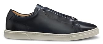 BOSS Herren Gary L Gary Sneakers aus gebürstetem Leder Dunkelblau 43 Größe 43