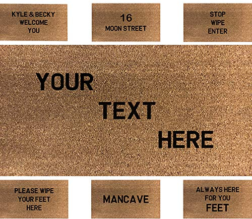 Personalised Laser Engraved & Oversprayed Coir Door Mat 80cmx50cm (Add your own text)