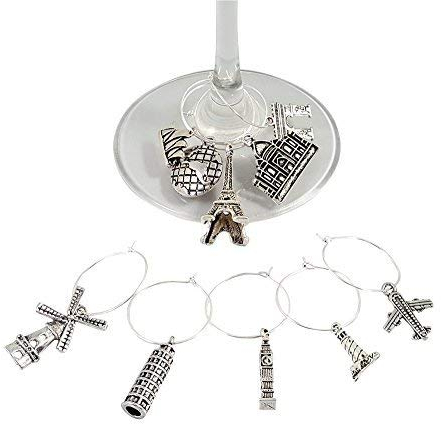 Zwei wunderschöne Wein Charm Sets - 18 Stück insgesamt, Weinliebhaber und Weltreise-Themen