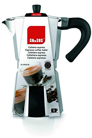 Ibili - Cafetière Express Bahia 14 Tasses, 700 ml, Aluminium, Argent
