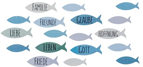 Efco Wachsmotiv Fischschwarm 8,5x5cm Beschriftung hohe Haftfähigkeit Blau