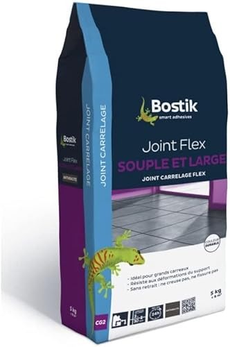 Bostik Joint Flex de Carrelage Souple et Large 5 kg, Anthracite