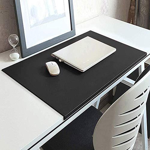 Multifunktionale Schreibtischunterlage für Büro/Laptop, Tastaturmatte, große Schreibtischunterlage mit rutschfestem Kantenschutz, Schreibmatte, glattes Gaming-Pad, 60 x 40 cm, schwarz