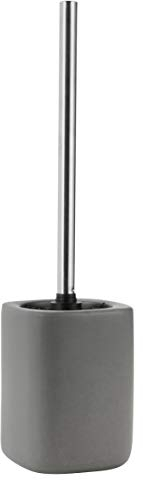 Baroni Home WC-Bürste aus dunkelgrau Keramik, 10,5x10,5x41 cm