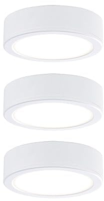 Paulmann 99989 kit éclairage de meubles LED Leaf rond incl. 3x3,5 watts éclairage de placard Blanc plastique 2700 K, Centre
