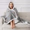 YORKSHIRE HOMEWARE Super Soft Warm Sherpa Fleece Wearable Hoodie Blankets Throws Animal Skin Print Check Designs -130 x 180 cm (Check)