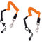 2Pcs Orange Canoe Kayak Paddle Leash, Canoe Paddle Leash Safety Boat Fishing Rod Pole Coiled Lanyard Cord Tie Rope