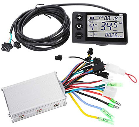 Pwshymi Controller Motore Kit Controller Senza spazzole per Pannello Display LCD Impermeabile per Scooter Elettrico per Bici elettriche(24V/36V 350W)