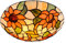 Vintage Deckenleuchte Tiffany Stil Retro Deckenlampe E27 Classy Rund Decken-​Beleuchtung Blume Kunst Glas Lampenschirm Eingebettete Installation, für Wohnzimmer Schlafzimmer Esszimmer Loft Flur,40cm