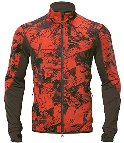 Härkila Wildboar Pro Camo Fleecejacke - Jagdjacke Fleece Drückjagd - Warnjacke Jagd Camouflage - Jacke für Jäger Wildboar orange / Shadow brown, Größe:3XL