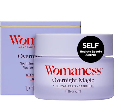 Womaness Overnight Magic Night & Day Face Cream for Women - Anti-Aging Cream with Hyaluronic Acid & Bakuchiol - Hydrating Facial Creams for Day or Night Use – Products for Radiant Aging Skin – 1.7oz