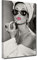 ZHONGYUTONG Audrey Hepburn Leinwandbild mit Rahmen Rosa Lippenstift Wand Gemälde Schwarz Weiß Kunstdruck Moderne Wanddekoration für Wohnzimmer Schlafzimmer (50x75cm)