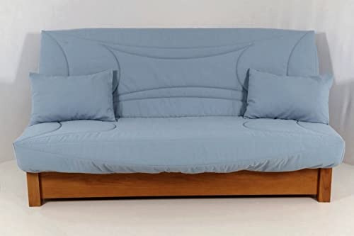 Hévéa Sélection Housse CLIC CLAC 130x190 matelassée Bleu Gris