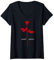 Damen Süße Perfektion – Rot-weißes Design. T-Shirt mit V-Ausschnitt
