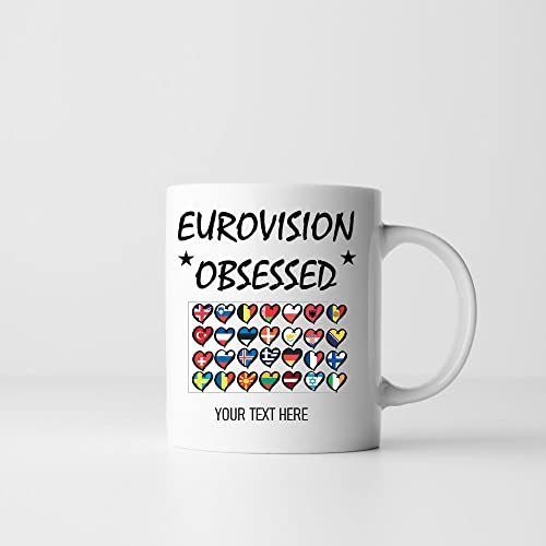 Ditzy Doll Personalised Mug - 11oz Funny Birthday Gift Custom Text Novelty Christmas Coffee Tea Joke Idea (Eurovision Obsessed)