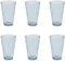 Lot de 6 Verres à Eau Martelé 34cl Bleu Fumé