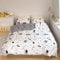 Space Duvet Cover Set King Size Bedding Set Black And White Universe Planet Rocket and Astronaut Quilt Cover Soft Kids Boys Bedding (1 Duvet Cover and 2 Pillowcases)