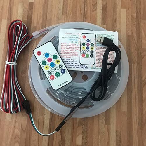 USB (5V) Digital 5M Dream Chasing Flag Pole Led Strip Light Remote Controlled