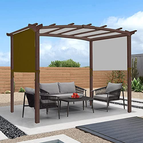 NIMOSA Universal Waterproof Pergola Cover, Pergola Replacement Canopy, Gazebo Pergola Shade Cover with 4 Fixation Strap, Pergola Covers for Curved Pergola Structure,Coffee,5.2×2 m
