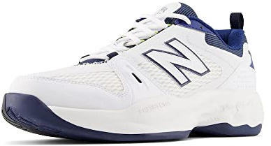 New Balance Men's Fresh Foam X 1007 V1 Tennis Shoe, White/Navy, 10.5 XW