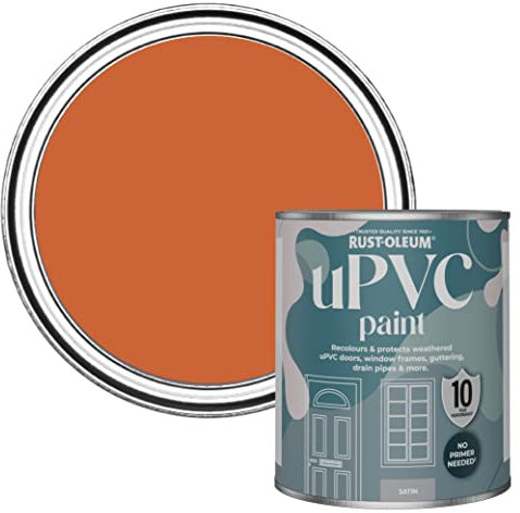 Rust-Oleum Orange uPVC Door and Window Paint In Satin Finish - Tiger Tea 750ml