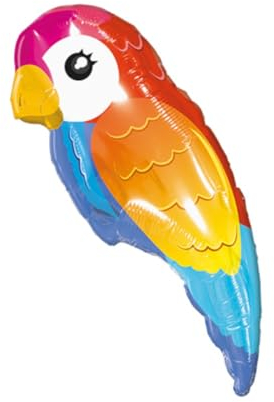 Geburtstagsballon mit Papageiendekor, metallische Akzente, 67 cm
