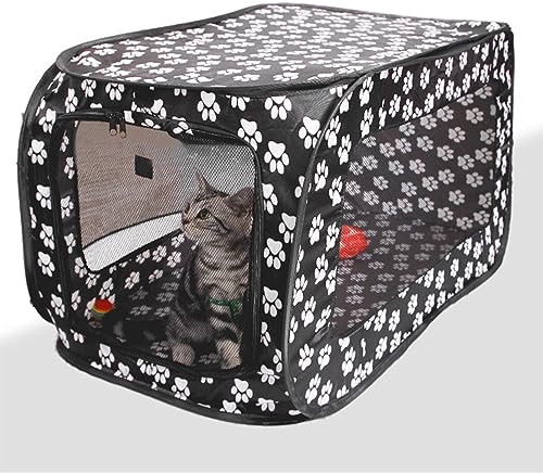 Zerodis Tragbarer Haustier-Laufstall, Faltbares Hundezelt, Hundebox, Rechteckig, Großer Raum, Atmungsaktiv, Tragbar, Autositz, Hundehütte, Haustier-Laufstall für Haustiere,