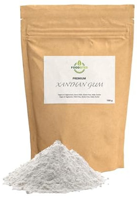 Food Bites Gomma di Xantano in Polvere 100g - Addensante Alimentare Senza Glutine e Vegano - Gomma Xantana Ideale per Dolci, Gelati e Cucina Molecolare - eBook OMAGGIO con 20 Ricette