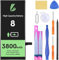 LL TRADER Batterie pour iPhone 8, 3800mAh Batterie Lithium ION Haute capacité avec Outils de réparation