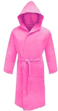 Puraluna Accappatoio in morbida Microfibra, con Cappuccio, borsetta esterna, unisex (L, FUCSIA)