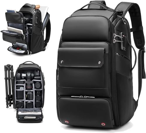 MEMENTO Mochila para Cámara Fotográfica Réflex y Objetivos con Candado Antirrobo, Impermeable, para Cámara de Video