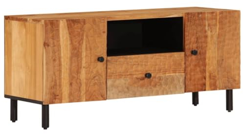 vidaXL Meuble TV, Armoire de Télévision avec Pieds, Meuble Télé avec Rangement Salon Salle de Séjour, Moderne, Bois d'Acacia Massif