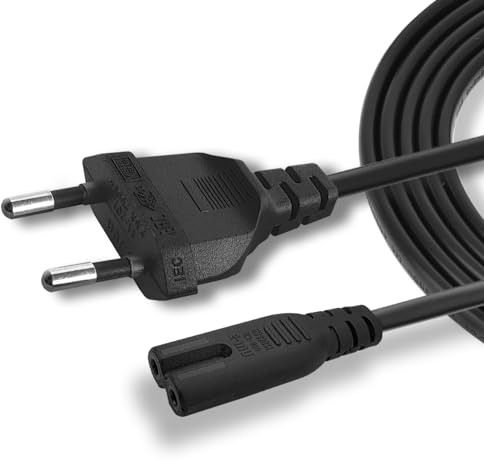 AJTECH® 3M Samsung TV Netzkabel Fernseher C7 Stromkabel - Zertifiziertes AC Eurostecker 2 Polig C7 IEC Kabel - Kompatibel LG LED TV PS4 Slim Xbox Series X S Drucker Netzteile PS5 Power Cable
