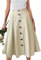 JayscreateEU Sommerrock Damen Lang Hohe Taille Rock Knielang A Linie Damen Mit Taschen Herbst Rock mit Fransen