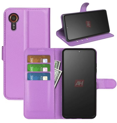Klapphülle für Samsung Galaxy Xcover7 Xcover 7 G556B Hüllen PU Leder Wallet Schutzhülle Schutz Mobiltelefon Flip Back Cover Tasche Handy Zubehör (Violett)