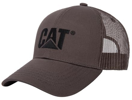 Cat erpillar Herren Mütze mit erhöhtem Logo und gestickter Vorderseite und kontrastierendem Netzrücken mit Kunststoff-Snapback-Verschluss, Magnet, Einheitsgröße