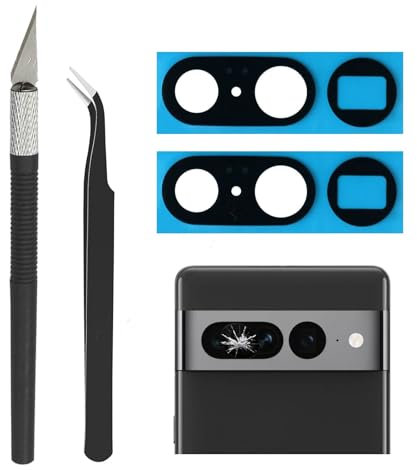 2 Sets Cemobile Rückkamera-Objektiv-Ersatz für Cemobile Pixel 7 Pro, mit vorinstalliertem Kleber und Reparaturwerkzeug-Set