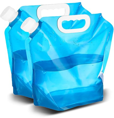 LUCYLANKER 2PCS Pliables et Portables pour Eau Potable,Bidon d'eau Poche d'eau Portable,Récipient d'eau Pliable, Convient pour la randonnée, Le Camping, Le Pique-Nique, Le Barbecue (2 Bleu)